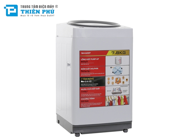 Máy Giặt Sharp 7.8 Kg ES-U78GV-H Lồng Đứng