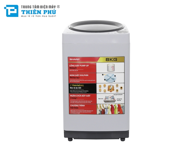 Máy Giặt Sharp 8 Kg ES-U80GV-H Lồng Đứng