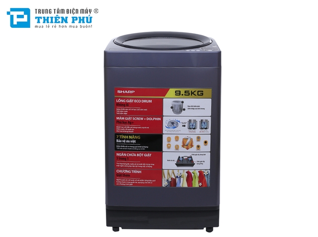 Máy Giặt Sharp 9.5 Kg ES-U95HV-S Lồng Đứng