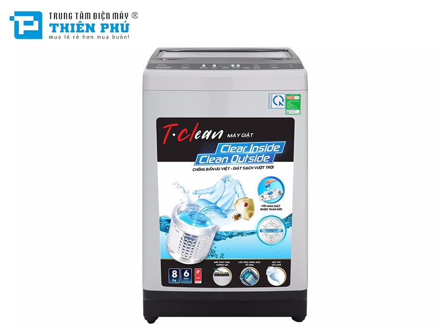 Máy Giặt TCL 8Kg TWA80-B302GM Lồng Đứng
