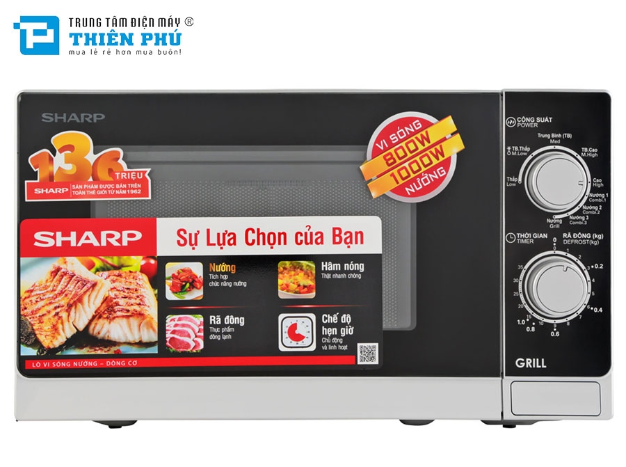 Lò Vi Sóng SHARP R-G222VN-S 20 Lít