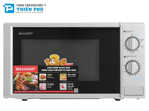 Lò Vi Sóng Sharp Có Nướng R-G228VN-SL 20 Lít