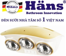 Đèn Sưởi Nhà Tắm Hans H3B110 3 Bóng Trắng thiết bị không thể thiếu trong gia đình bạn