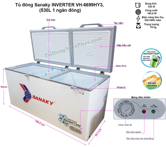 Hướng dẫn cách xả tuyết tủ đông Sanaky Inverter VH-6699HY3 chi tiết, hiệu quả tại nhà