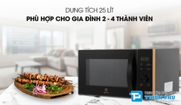 Lò vi sóng kết hợp nướng tiện ích?Sở hữu ngay lò vi sóng Electrolux EMG25D59EB