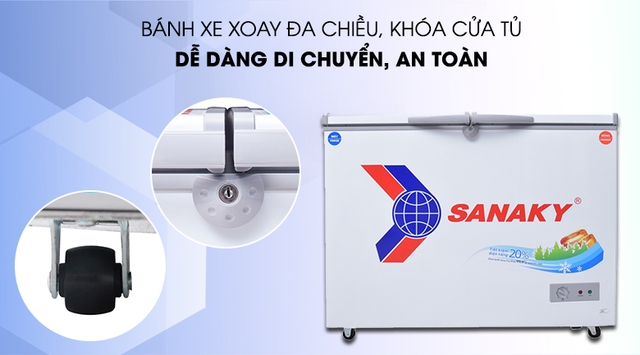 Tủ đông Sanaky VH-2899W1, lựa chọn hoàn hảo cho những hộ kinh doanh thực phẩm