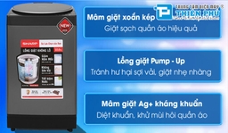 Máy giặt Sharp 10 kg ES-W100PV-H với những công nghệ giặt vượt trội
