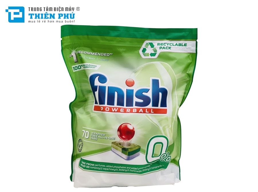 Viên Rửa Bát Finish All-In-One Max 0% 70 Viên