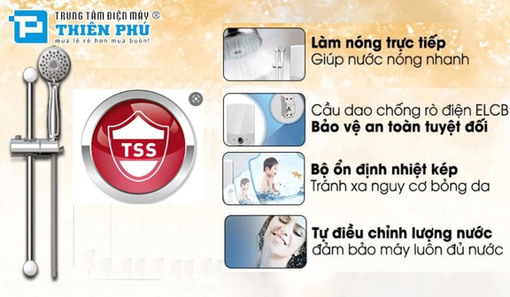 Bình nóng lạnh Ariston AN3 30 LUX VN 30 lít có chức năng chống giật không? Có an toàn không?