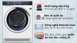 Máy sấy quần áo electrolux EDH803BEWA- sử dụng cho gia đình có 3-5 thành viên