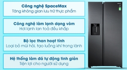 Tủ lạnh samsung side by side inverter RS64R5301B4/SV phổ biến nhất trên thị trường