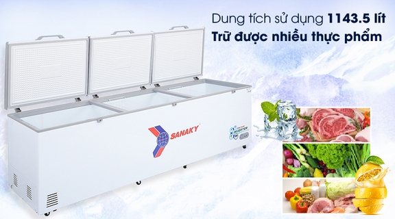 Tủ đông Sanaky Inverter VH-1399HY3 1300 Lít – Lựa chọn số 1 cho cửa hàng kinh doanh thực phẩm