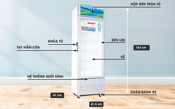 Top 3 tủ mát Sanaky 1 cánh kính cường lực bền bỉ, bán chạy tại Thiên Phú