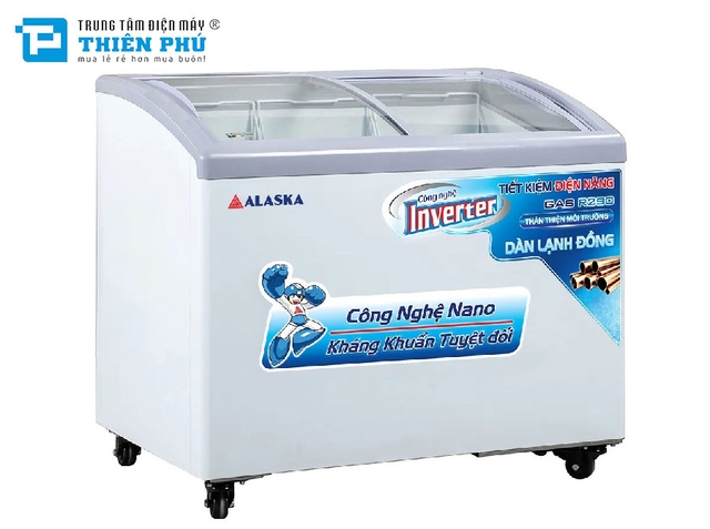 Tủ Đông Alaska Mặt Kính Cong Inverter KC-210CI 1 Ngăn 210 Lít