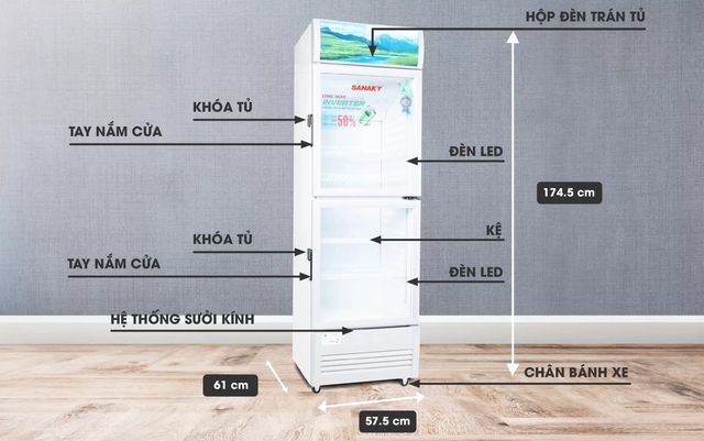 Đánh giá về khả năng làm lạnh và tiết kiệm điện trên tủ mát Sanaky 2 cánh inverter VH-308W3L