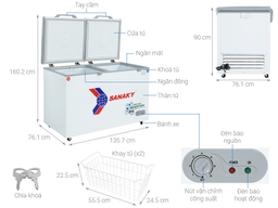 Tủ đông Sanaky Inverter VH-5699W3: Giải pháp lưu trữ thực phẩm linh hoạt và tiện lợi