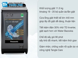 Máy giặt Panasonic Inverter 11,5Kg NA-FD11AR1BV &#8211; Sự hoàn hảo trong giặt sạch và tiết kiệm năng lượng