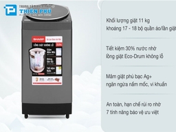 Máy giặt Sharp lồng đứng 11Kg ES-W110HV-S: Sự lựa chọn thông minh cho ngôi nhà của bạn