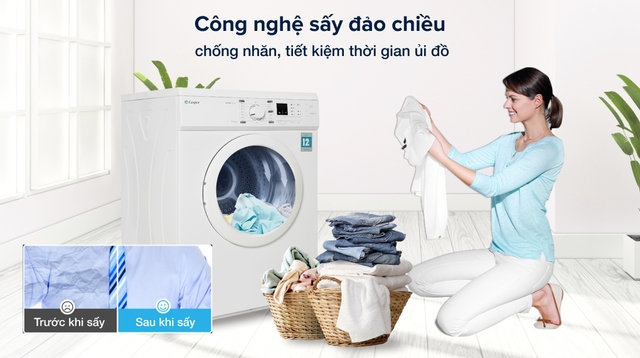 Tìm hiểu về mọi đặc điểm của máy sấy quần áo Casper thông hơi TD-72VWD 7.2kg