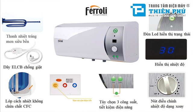 Đánh giá chi tiết bình nóng lạnh Ferroli VERDI30SE: Điểm mạnh và điều cần lưu ý