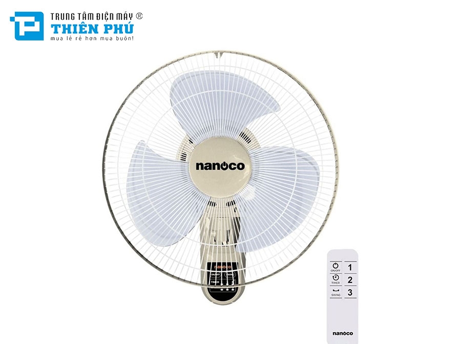 Quạt Treo Tường Nanoco NWF1612RC Có Điều khiển - Màu Be