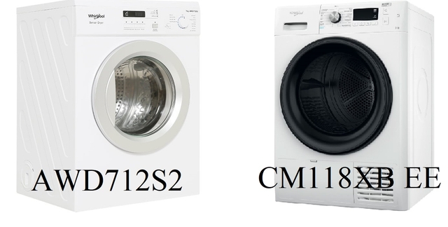 So sánh ưu nhược điểm của máy sấy quần áo Whirlpool AWD712S2 và FFT CM118XB EE