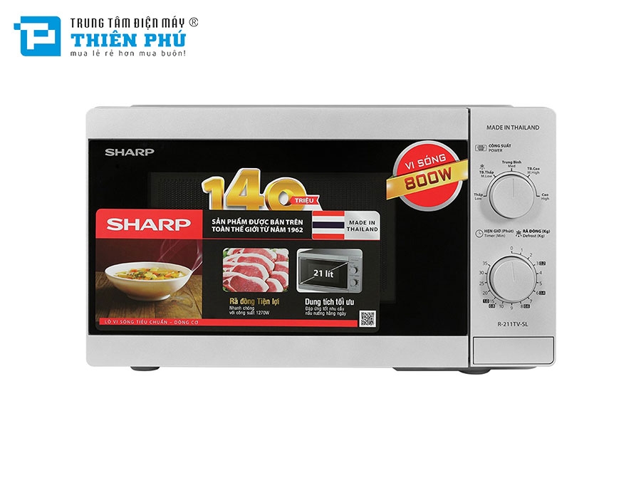 Lò Vi Sóng Có Nướng Sharp R-G211TV-SL 21 lít
