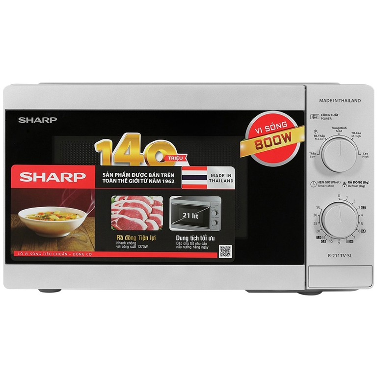 Lò Vi Sóng Có Nướng Sharp R-G211TV-SL 21 lít