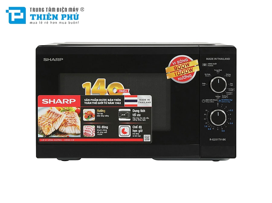 Lò Vi Sóng Có Nướng Sharp R-G251TV-BK 25 lít