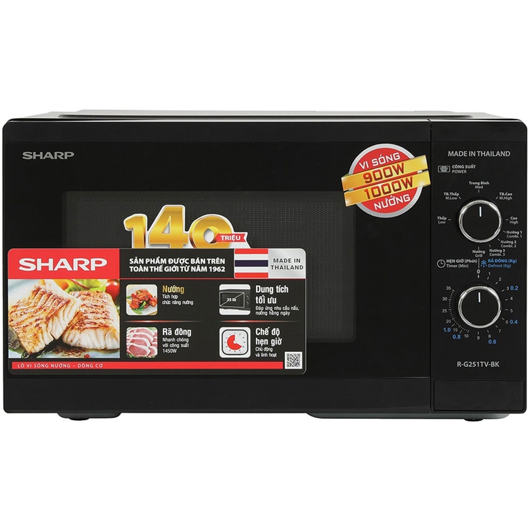 Lò Vi Sóng Có Nướng Sharp R-G251TV-BK 25 lít