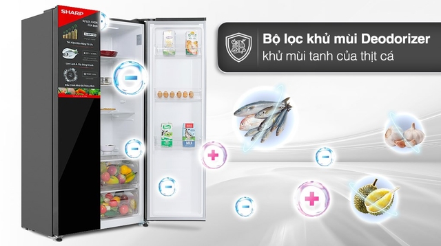 Tủ lạnh Sharp Side By Side SJ-SBX440VG-BK, điểm nhấn của sự đẳng cấp và tiện nghi