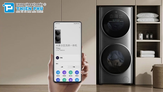 Tháp Giặt Sấy Xiaomi Giặt 15Kg Sấy 7Kg Mijia XM21 nâng cấp toàn diện cho ngôi nhà hiện đại