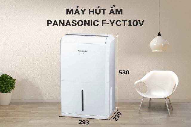 Máy hút ẩm Panasonic F-YCT10V có công suất thế nào, phù hợp không gian bao nhiêu m2?