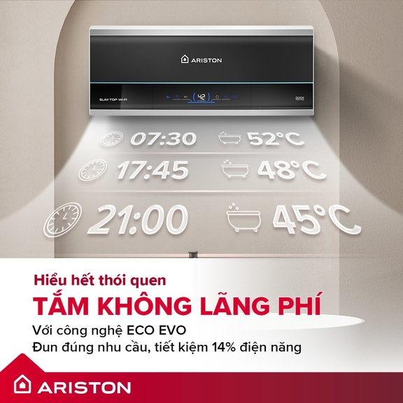 Bình nóng lạnh Ariston 30 Lít Slim3 30 LUX có thể lưu giữ nước nóng trong bao lâu?