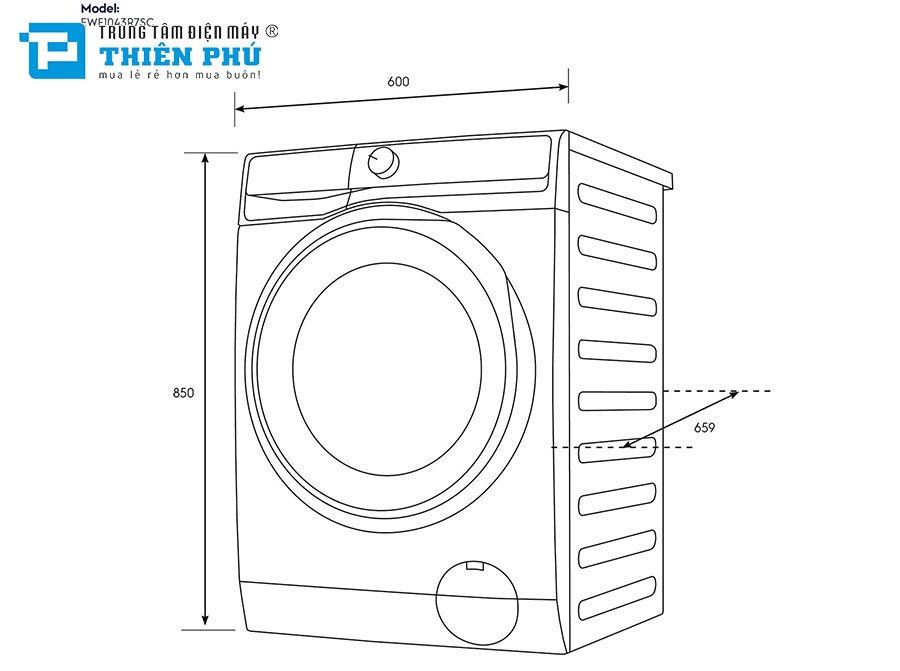 Máy Giặt Electrolux Inverter 10Kg EWF1043R7SC