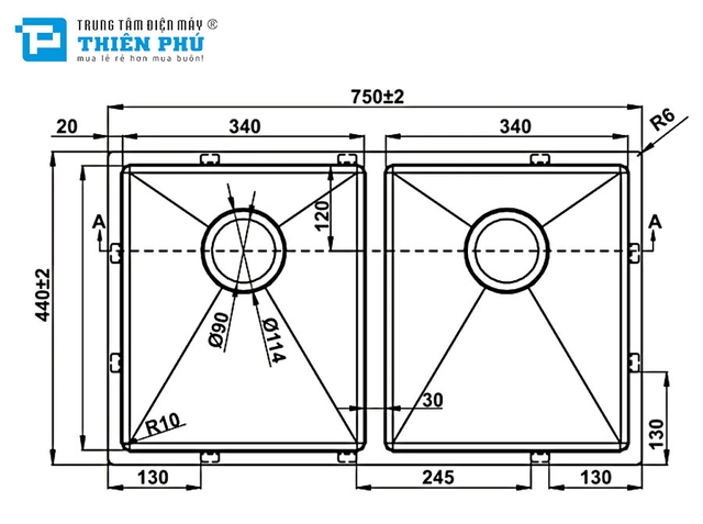 Chậu Rửa Bát Hafele HS22-SSN2S90P (567.94.000)