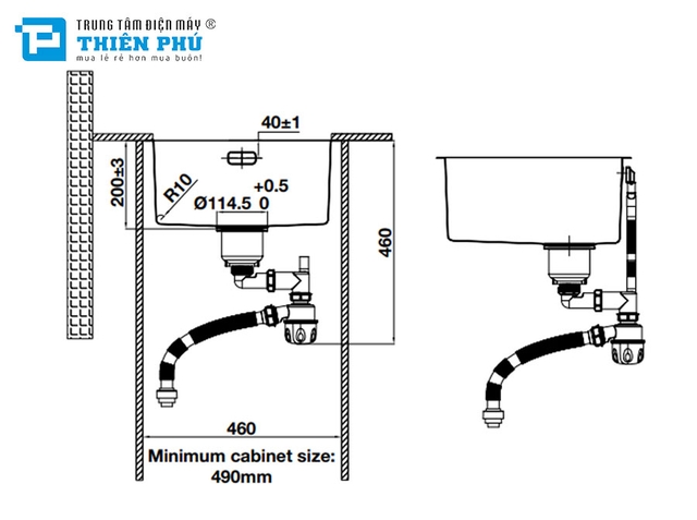 Chậu Rửa Bát Hafele HS24-SSN1S-440 (567.24.447)