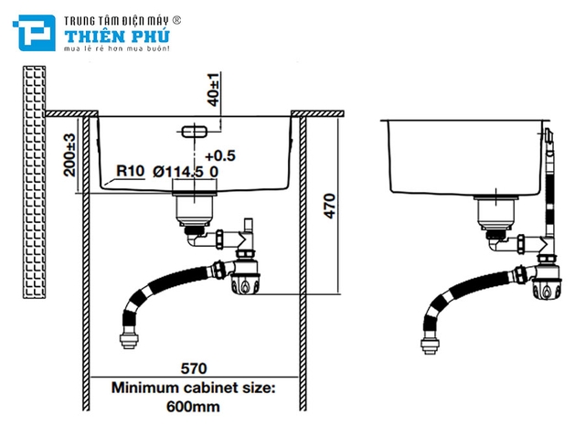 Chậu Rửa Bát Hafele HS24-SSN1S-540 (567.24.457)