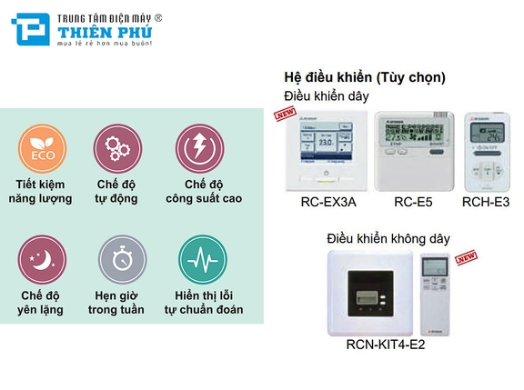 Điều Hòa Nối Ống Gió Mitsubishi 50000Btu 2 Chiều Inverter FDUM140VH/FDC140VSA-W