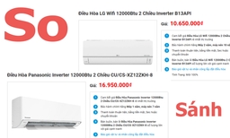 So sánh nên mua điều hòa 2 chiều LG B13API hay Panasonic CU/CS-XZ12ZKH-8