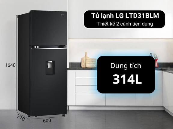 Giới thiệu tủ lạnh LG 2 cánh LTD31BLM giá chỉ hơn 8 triệu