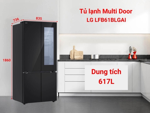 Sẽ thật đáng tiền khi bạn mua tủ lạnh LG LFB61BLGAI 4 cánh