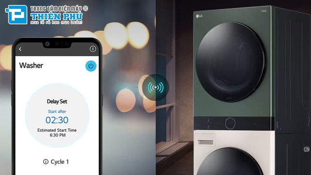 Trải nghiệm sự tiện ích dễ chịu trong tháp giặt sấy LG thông minh WT1410NHEG