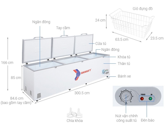 Có nên mua tủ đông Sanaky inverter 1 ngăn đông VH-1399HY3 không?