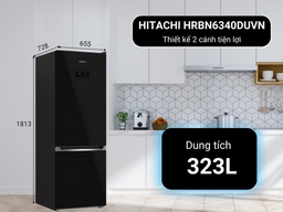 Giới thiệu tủ lạnh Hitachi 2 cánh HRBN6340DGBKVN model 2024