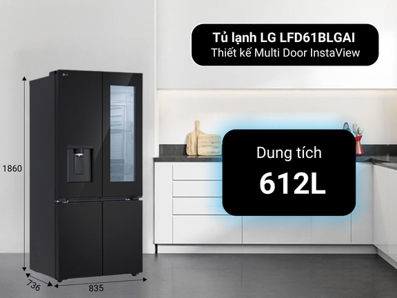 Tủ lạnh LG LFD61BLGAI 4 cánh chất lượng và đáng mua