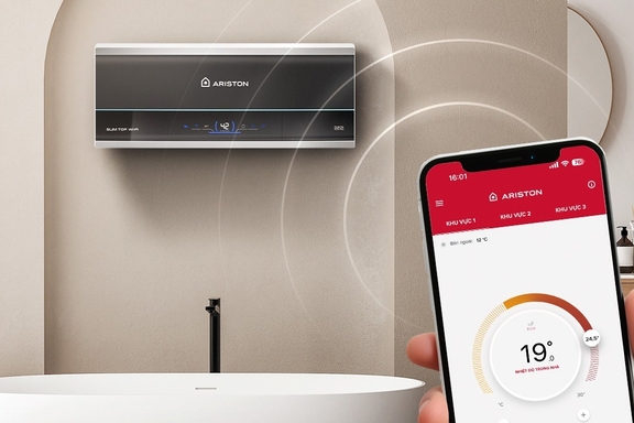 Đánh giá hiệu quả làm nóng và tiết kiệm điện bình nóng lạnh Ariston 20 lít Slim3 20 Top Wifi