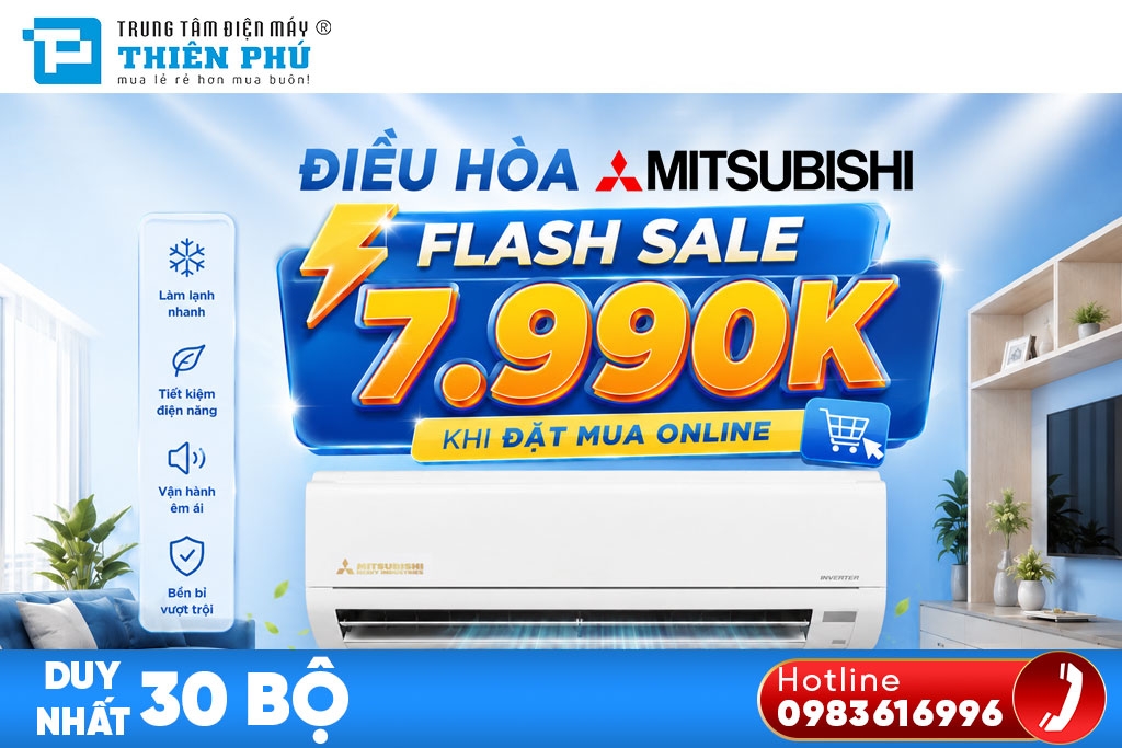 Điều Hòa Mitsubishi 9000Btu 1 Chiều Inverter SRK10YZP-W5