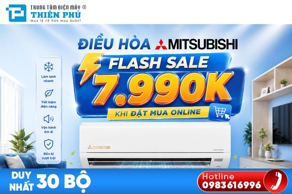 Điều Hòa Mitsubishi 9000Btu 1 Chiều Inverter SRK10YZP-W5