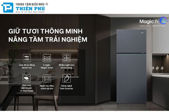 Tủ Lạnh Aqua Inverter 455 Lít AQR-TA518FA(SL)